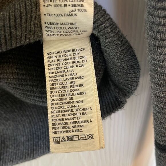 Goodthreads Gray Stripe 100% Cotton Crewneck Sweater Men’s Medium - Picture 6 of 9